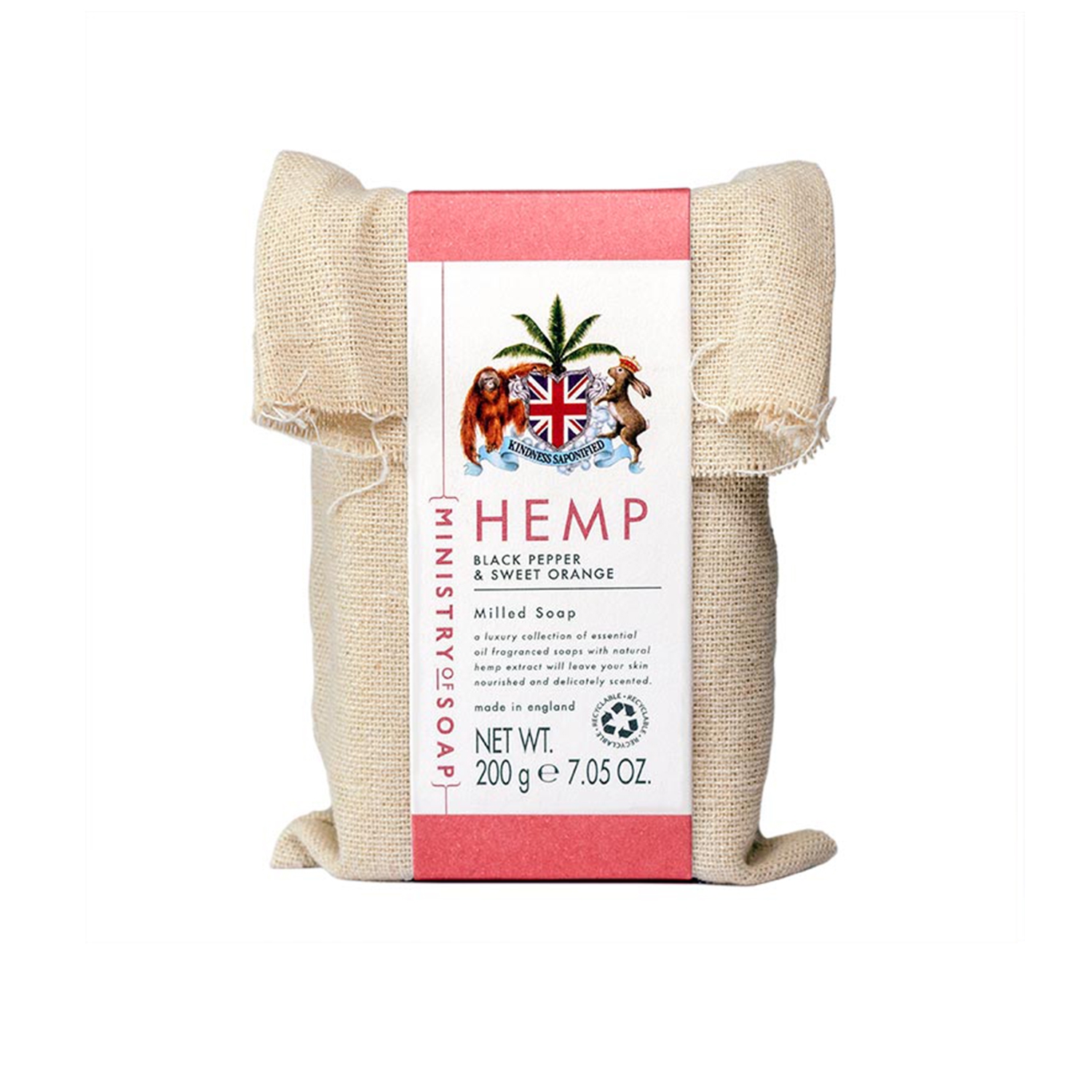 Black Pepper & Sweet Orange - Natural Hemp Soap - Duftseife