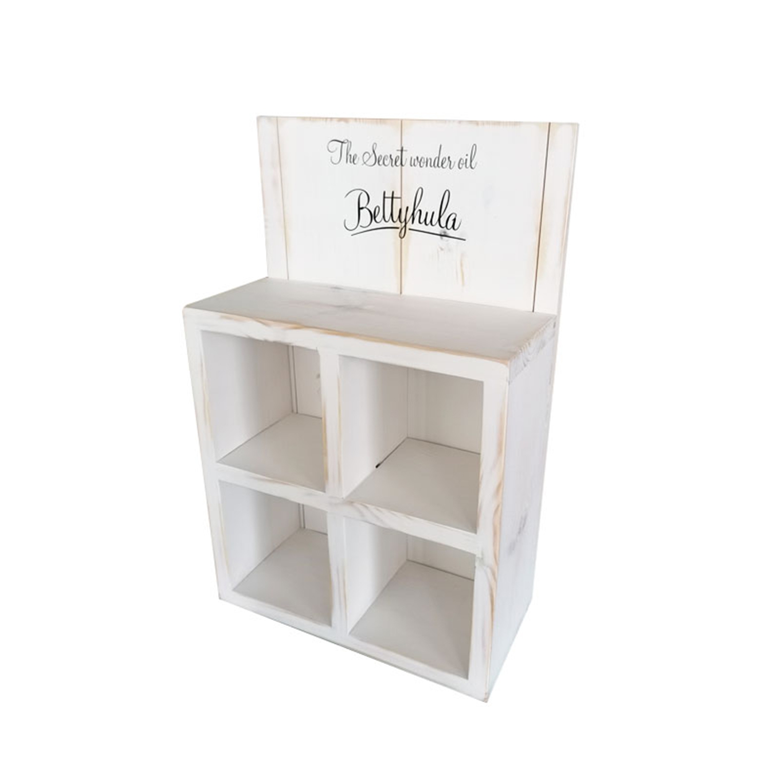 Bettyhula - Holz-Display S, weiß-gewischt - B 32 x H 50 x T 16 cm