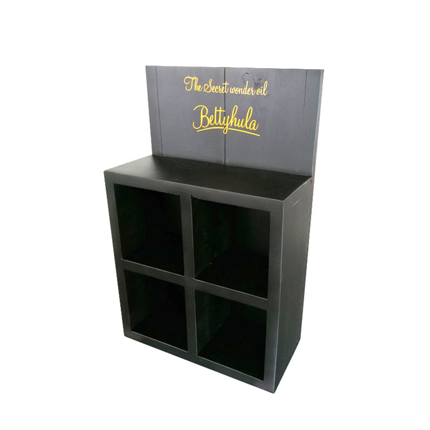 Holz-Display S, schwarz-lackiert - B 32 x H 50 x T 16 cm