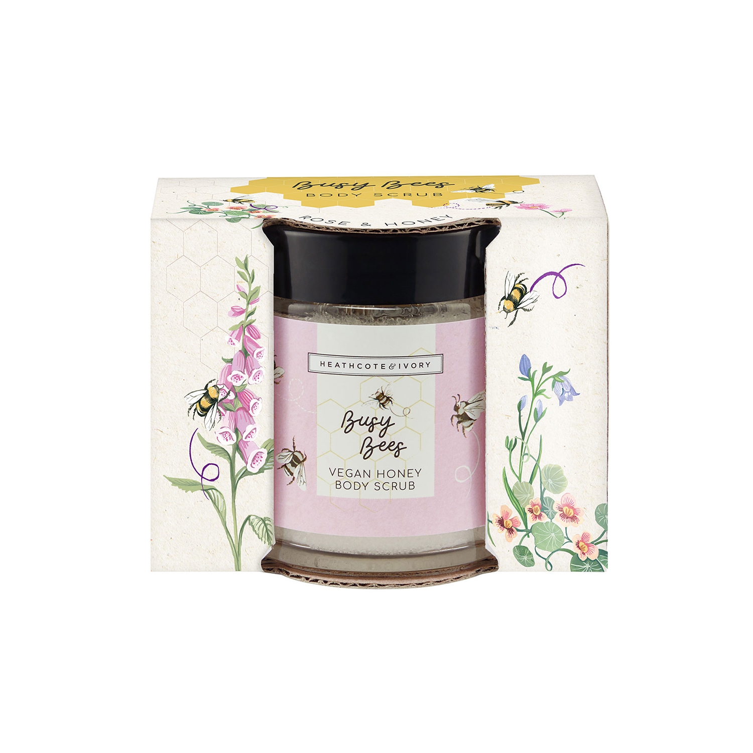 Rose, Thymian, Orangenblüte - Körperpeeling im Glastiegel