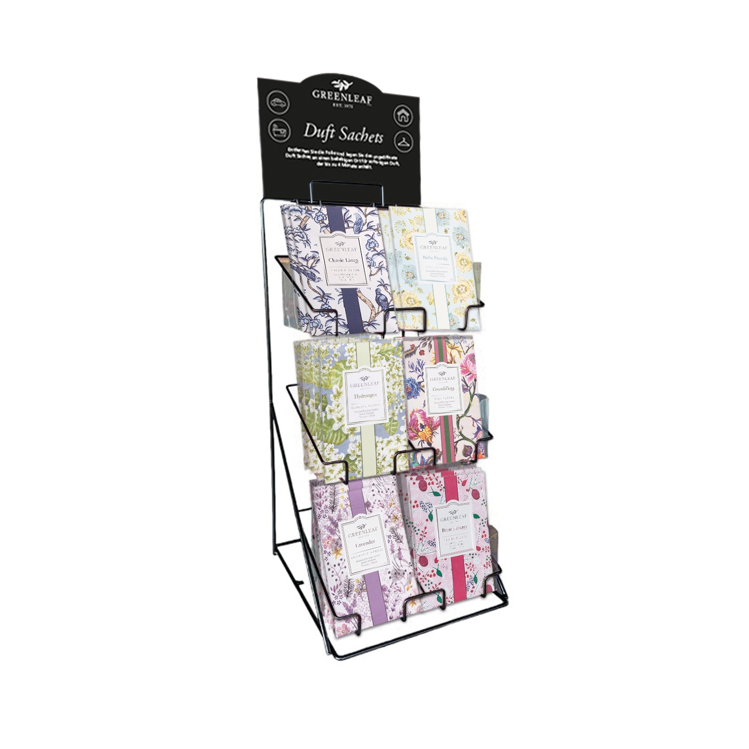 Greenleaf Display - Theken Display f. sechs Düfte Greenleaf Display - Theken Display f. sechs Düfte