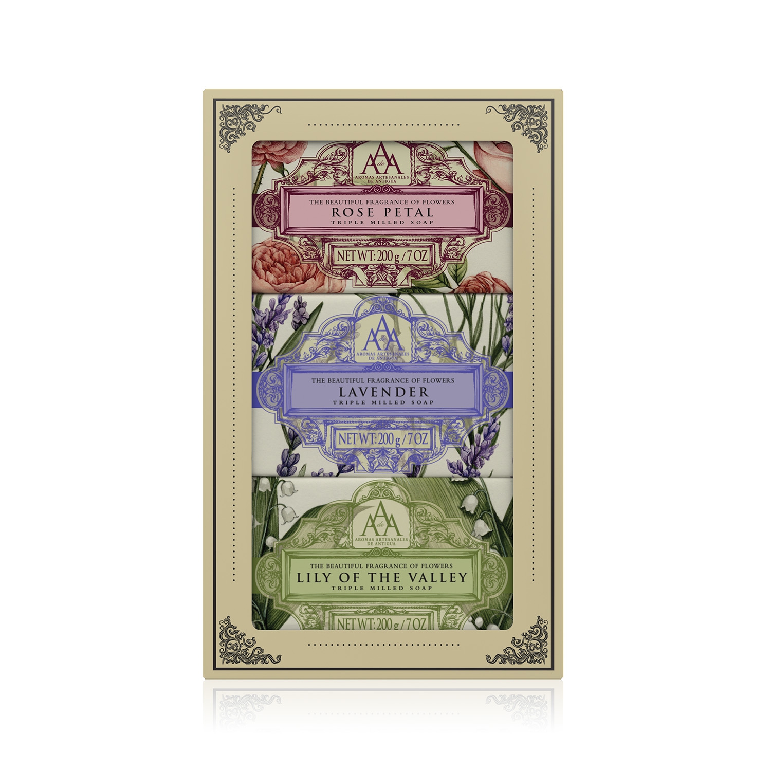 Lavender, Lily of the Valley, Rose Petal - Floral Seifen 3er Set Lavender, Lily of the Valley, Rose Petal - Floral Seifen 3er Set