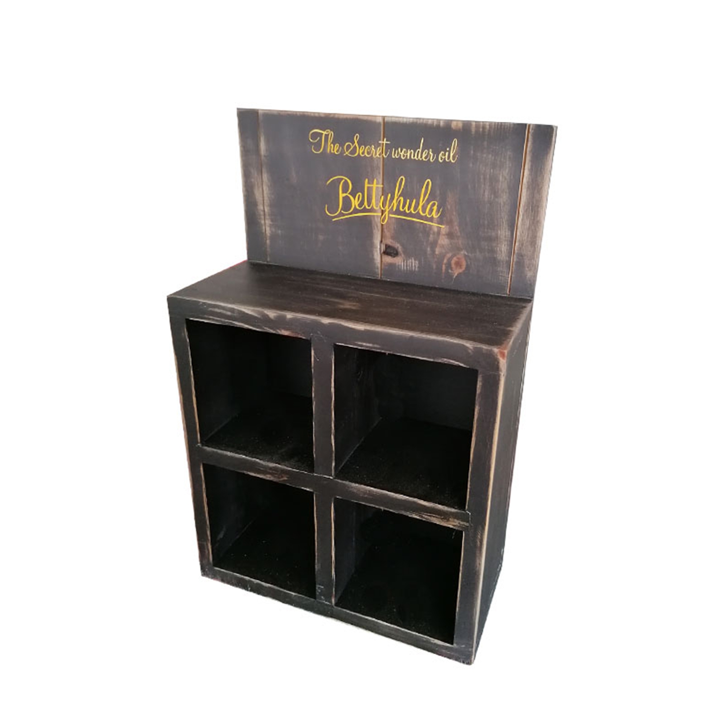 Bettyhula - Holz-Display S, schwarz-gewischt - B 32 x H 50 x T 16 cm