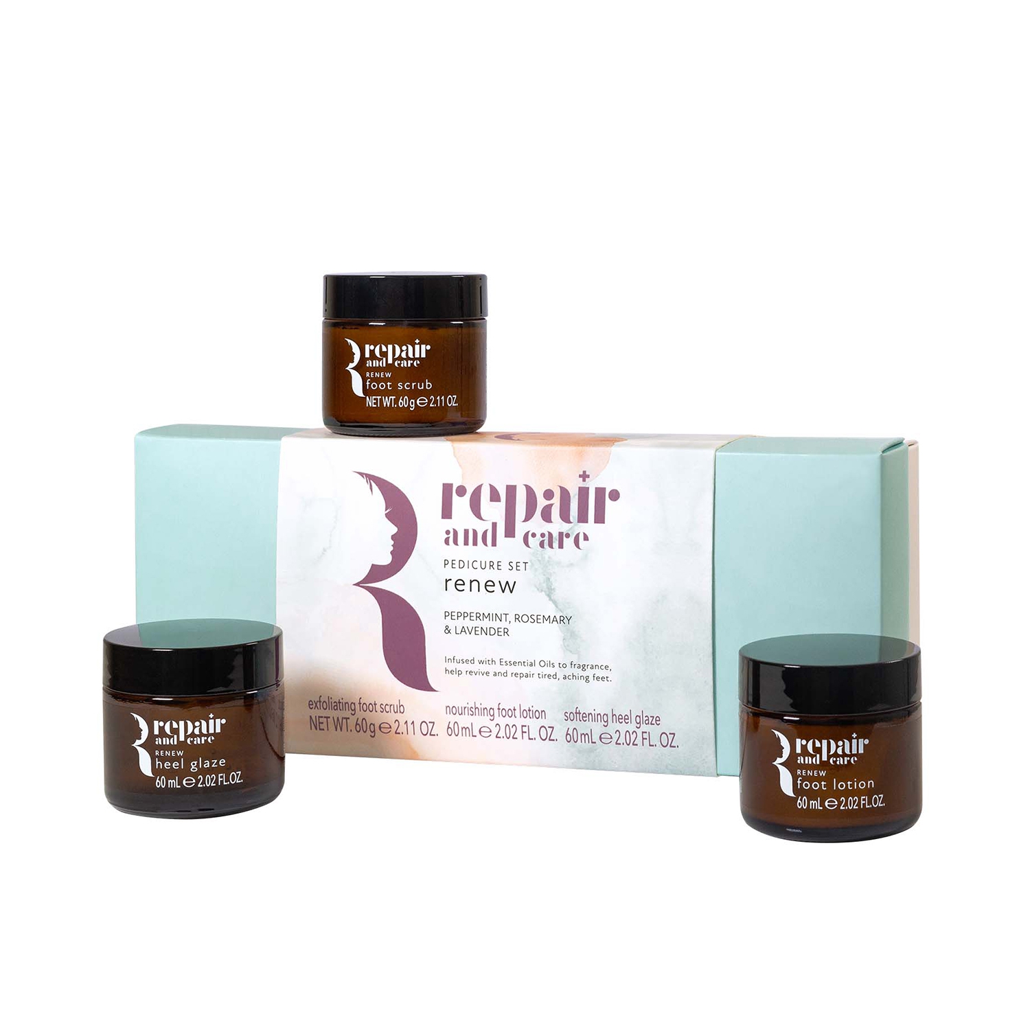 Repair Renew Pedicure Set - Peppermint, Rosemary & Lavender Repair Renew Pedicure Set - Peppermint, Rosemary & Lavender