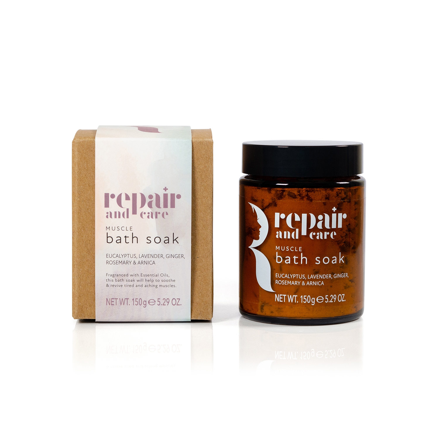 Repair Muscle Bath Soak 9 x 150 g - Eucalyptus, Lavender, Ginger, Rosemary & Arnica Repair Muscle Bath Soak 9 x 150 g - Eucalyptus, Lavender, Ginger, Rosemary & Arnica