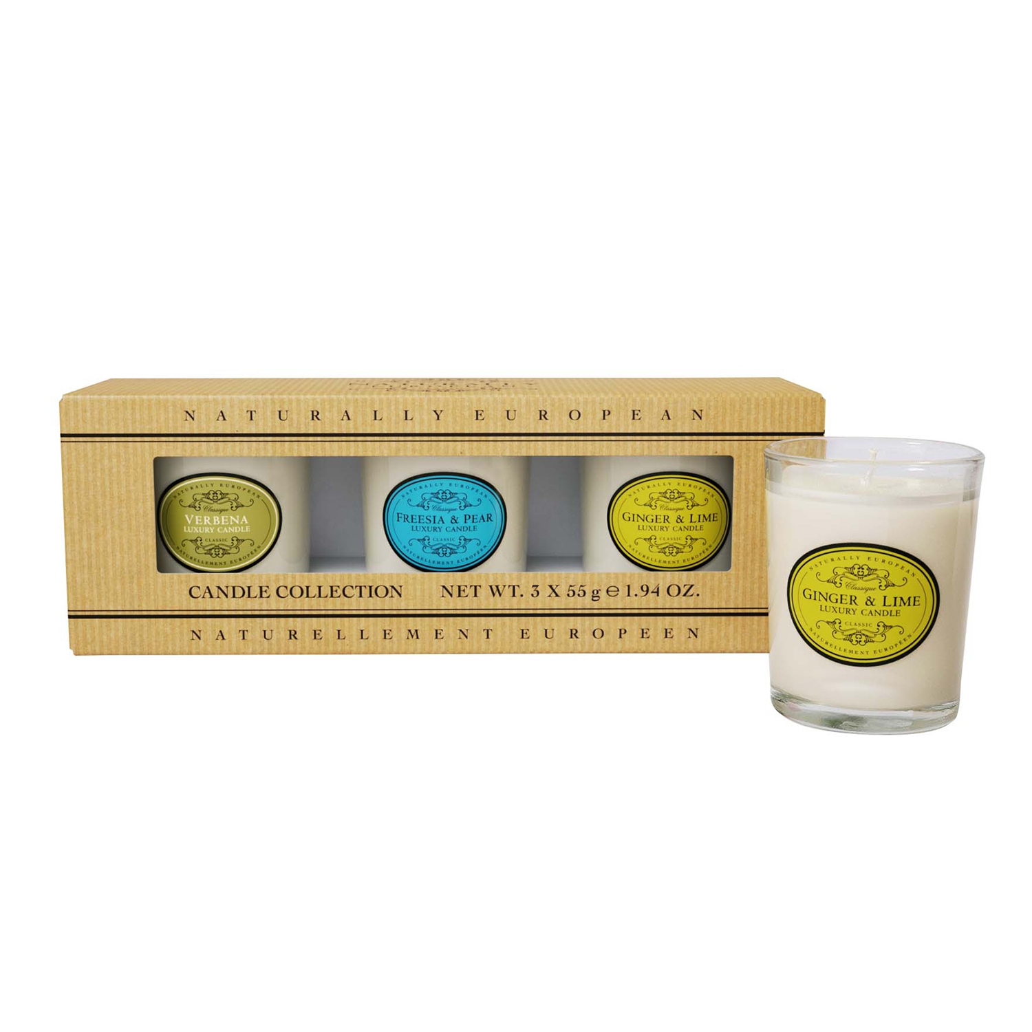 Ginger & Lime, Verbena, Freesia & Pear - Mini Duftkerze Geschenkset Ginger & Lime, Verbena, Freesia & Pear - Mini Duftkerze Geschenkset
