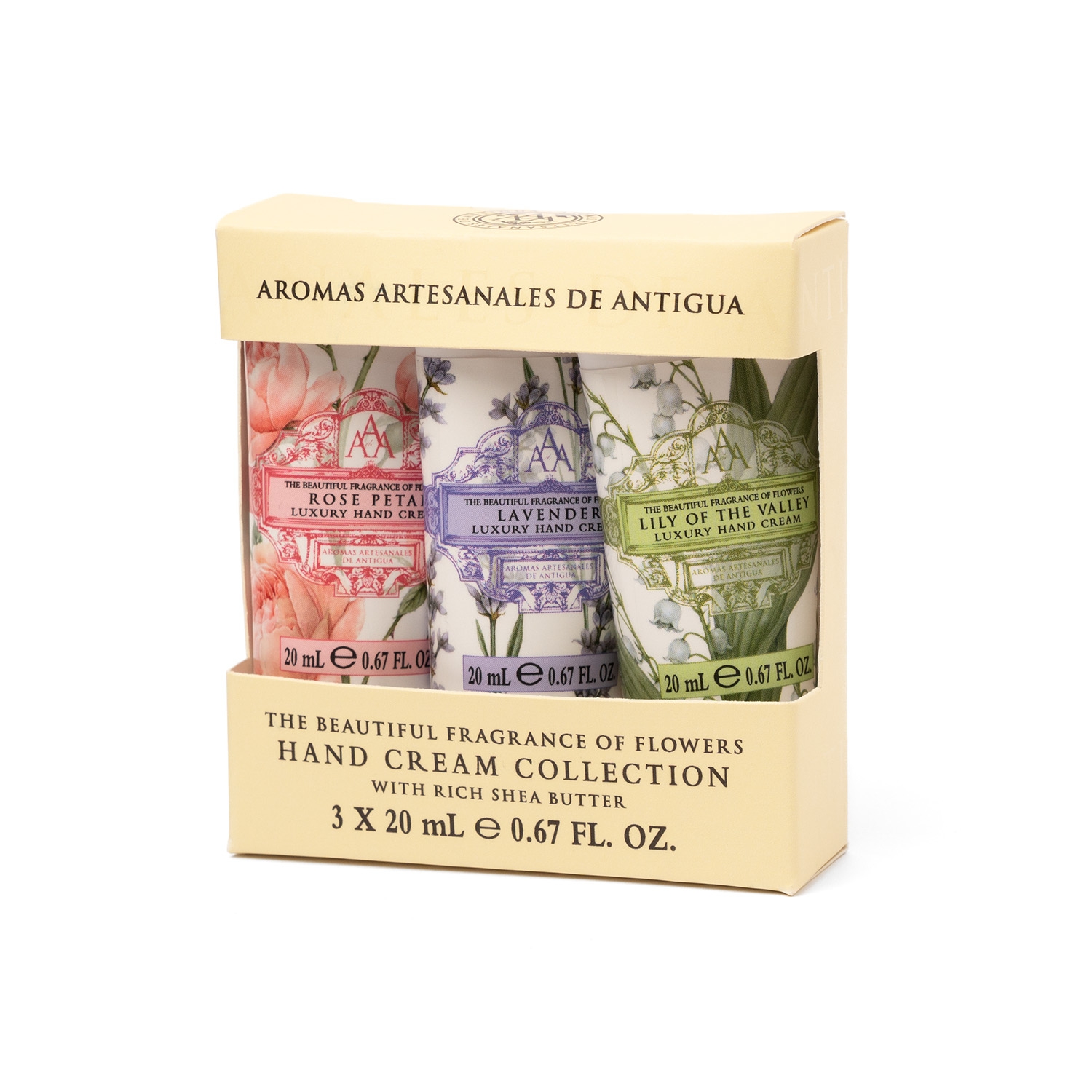 Lavender, Lily of the Valley, Rose Petal - Floral Mini Handcreme 3er Set Lavender, Lily of the Valley, Rose Petal - Floral Mini Handcreme 3er Set